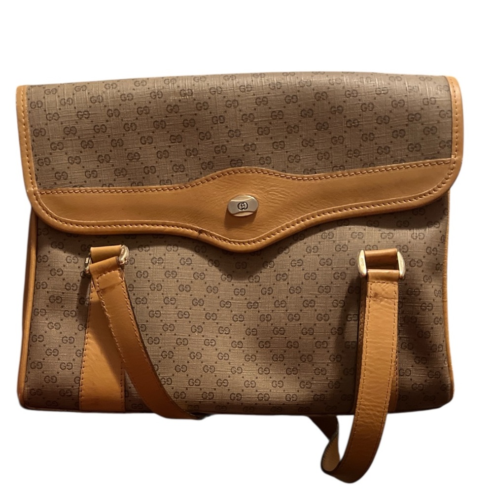 Tan and Brown Patterned Gucci Bag - Picture 1 of 1